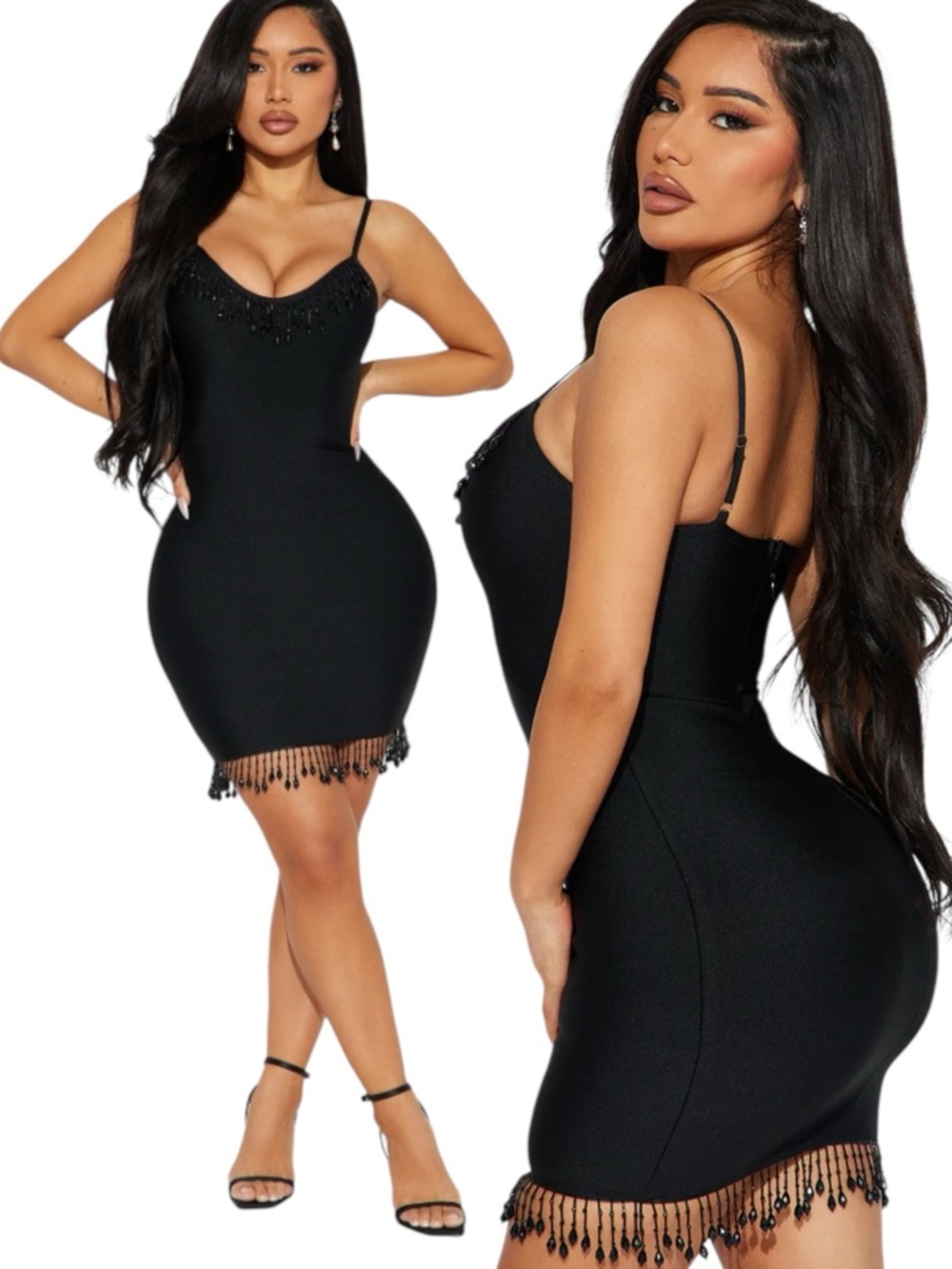 Fashion Nova Black Allie Bandage Mini Dress - 1X Fits like XL